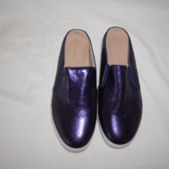Vionic Dakota Purple Metallic Leather Flatform Slides Mules Sneaker 9 - Picture 3 of 12